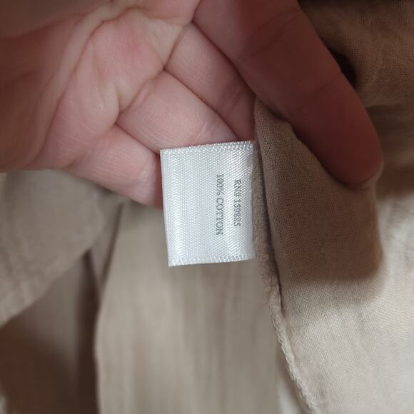 Bobi Long Sleeve Button Down Shirt in Tan Size S - Picture 8 of 9